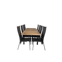 Panama Table 160/240 - Black/Teak, Copacabana Recliner Chair - Black/Black_8