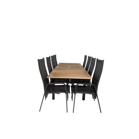 Panama Table 160/240 - Black/Teak, Copacabana Recliner Chair - Black/Black_8