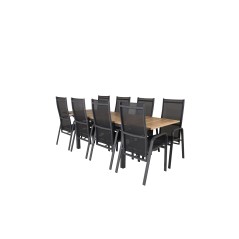 Panama Table 160/240 - Black/Teak, Copacabana Recliner Chair - Black/Black_8