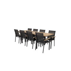 Mexico Table 160/240*90 - Black/Teak, Texas Chair - Black/Teak_8