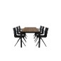 Bois Dining Table 205*90cm - Black Legs / Acacia, Alina Dining Chair - Black Alu / Black Textilene