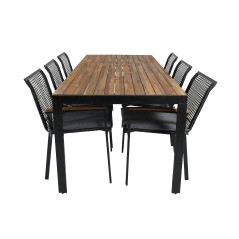 Bois Dining table 205*90cm - Black Legs / Acacia , Dallas Dining Chair_6