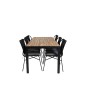 Bois Dining Table 205*90cm - Black Legs / Acacia, Julian Dining Chair - Black Steel / Black Rope 6 6