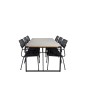 Texas Dining Table 200*100 - Black Alu / Grey Spray-kivi, Nicke Dining -tuoli