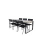 Texas Dining Table 200*100 - Black Alu / Grey Spray-kivi, Nicke Dining -tuoli