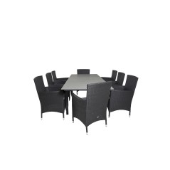 Levels Table 160/240 - Black/Grey, Malin Armchair - Black/Grey_8