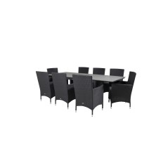 Levels Table 160/240 - Black/Grey, Malin Armchair - Black/Grey_8