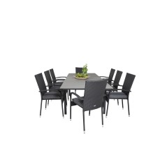 Levels Table 160/240 - Black/Grey, Anna Chair - Black_8