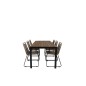 Bois Dining Table 205*90cm Black Legs / Acacia, Lindos Stacking Chair - Black Alu / Latte Rope_6