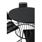 Tropea Dining Table - Black Steel / Grey Spray Glass, Lindos Stacking Chair - Black Alu / Black Rope