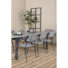 Levels Table 229/310 - Black/Grey, Lindos Armchair - Black Alu / Grey Rope_8