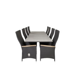 Levels Table 160/240 - Black/Grey, Padova Chair (Recliner) - Black/Teak_8