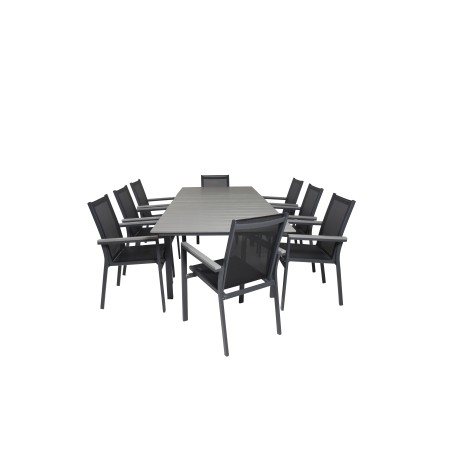 Levels Table 160/240 - Black/Grey, Parma Chair - Black/Grey_8