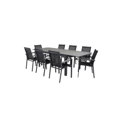 Levels Table 160/240 - Black/Grey, Parma Chair - Black/Grey_8