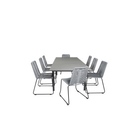 Levels Table 160/240 - Black/Grey, Lindos Chair - Black/Grey_8