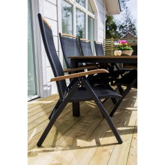 Panama - Table - 224/324*100 - svart Alu/Teak, Panama 5:pos Chair - Black/Black_10