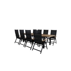 Panama - Table - 224/324*100 - svart Alu/Teak, Panama Light 5-pos Chair Black / Black and teak_8