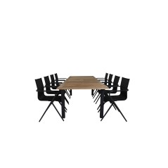 Panama - Table - 224/324*100 - svart Alu/Teak, Alina Dining Chair - Black Alu / Black Textilene_8