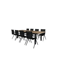 Panama - Table - 224/324*100 - svart Alu/Teak, Alina Dining Chair - Black Alu / Black Textilene_8