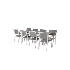 Albany Table - 160/240 - White/GreyLevels Chair (stackable) - White Alu / Grey Aintwood_8