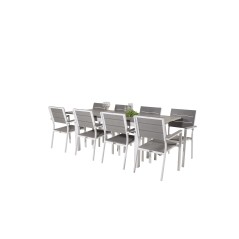 Albany Table - 160/240 - White/GreyLevels Chair (stackable) - White Alu / Grey Aintwood_8