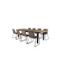 Panama - Tabell - 224/324 * 100 - Svart Aluminium / Teak, Lindos Stapelbar stol - Svart Aluminium / Latte Rep_8