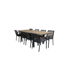 Mexico Table 160/240*90 - Black/Teak, Dallas Dining Chair_8