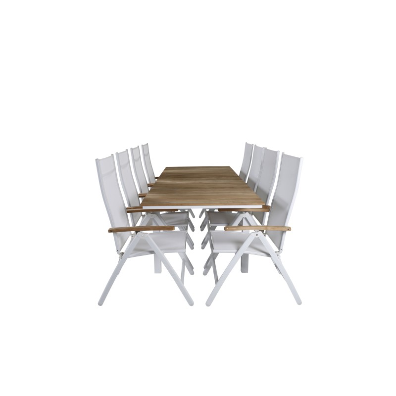Mexico Bord 180/240 - Hvid / Teak, Panama Light 5-pos stol Hvid / hvid_8