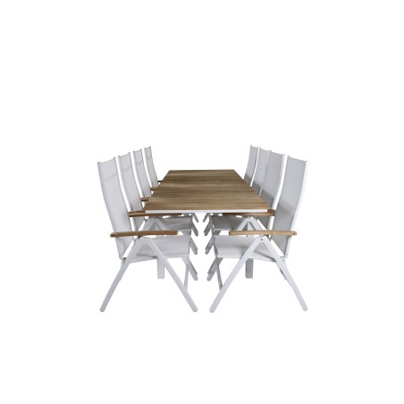 Mexico Bord 180/240 - Hvid / Teak, Panama Light 5-pos stol Hvid / hvid_8