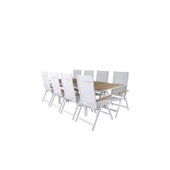 Mexico Table 180/240 - White/Teak, Panama Light 5-pos Chair White / white_8