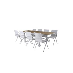 Mexico Table 180/240 - White/Teak, Alina Dining Chair - white Alu / White Textilene_8