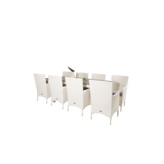 Albany Table - 160/240 - White/GreyMalin Karmstol med dyna - Vit / grå dyna_8