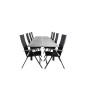 Albany Table - 224/324 - Black/Grey, Albany Light 5-pos - musta/musta tekstiili ja harmaa teak