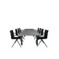 Albany Table - 224/324 Black/Grey, Alina Dining Chair - Black Alu/Black Textilene