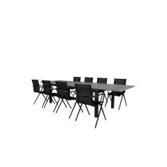 Albany Table - 224/324 - Black/Grey, Alina Dining Chair - Black Alu / Black Textilene_8