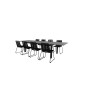 Albany Table - 224/324 - Black/Grey, Lindos Stacking Chair - Black Alu / Black Rope