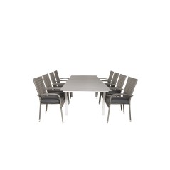 Levels Table 160/240 - White/GreyAnna Chair - Grey_8