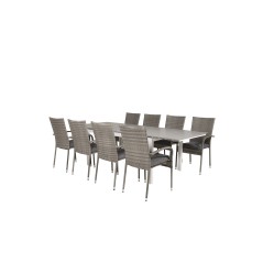 Levels Table 160/240 - White/GreyAnna Chair - Grey_8