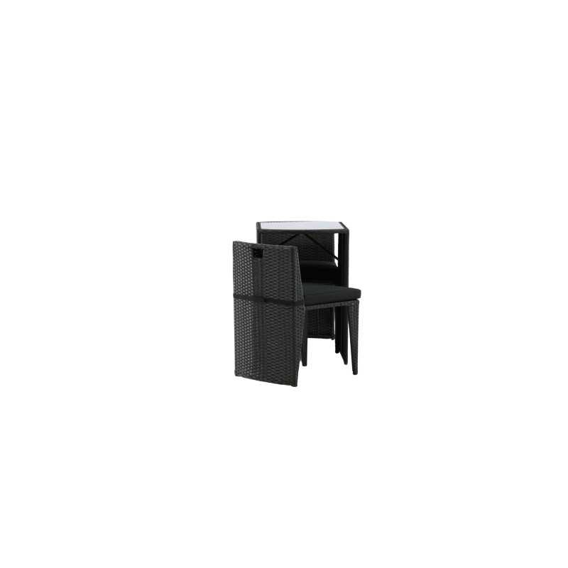 Savanna - Cafésæt- Sort - Wicker -