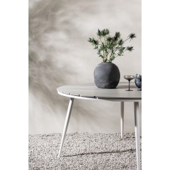 Break - Dining Table Round- White / Grey - Alu / Aintwood - 150ø