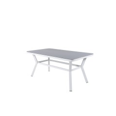 Virya Dining Table - White Alu / Grey Glass  - small table