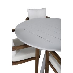 Alma Dining Table - White Alu - ø120cm