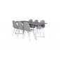 Marina Dining Table - Grey "oak" / White Legs , Polar Dining Chair - White Legs - Light Grey Fabric_6