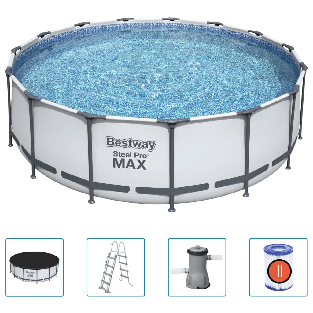 Bestway Pool Steel Pro MAX med tillbehör rund 457x122 cm