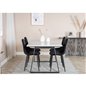 Estelle Dining Table 140*90 - White / Black, Polar Diamond Dining Chair - Black Legs - Black Velvet_4