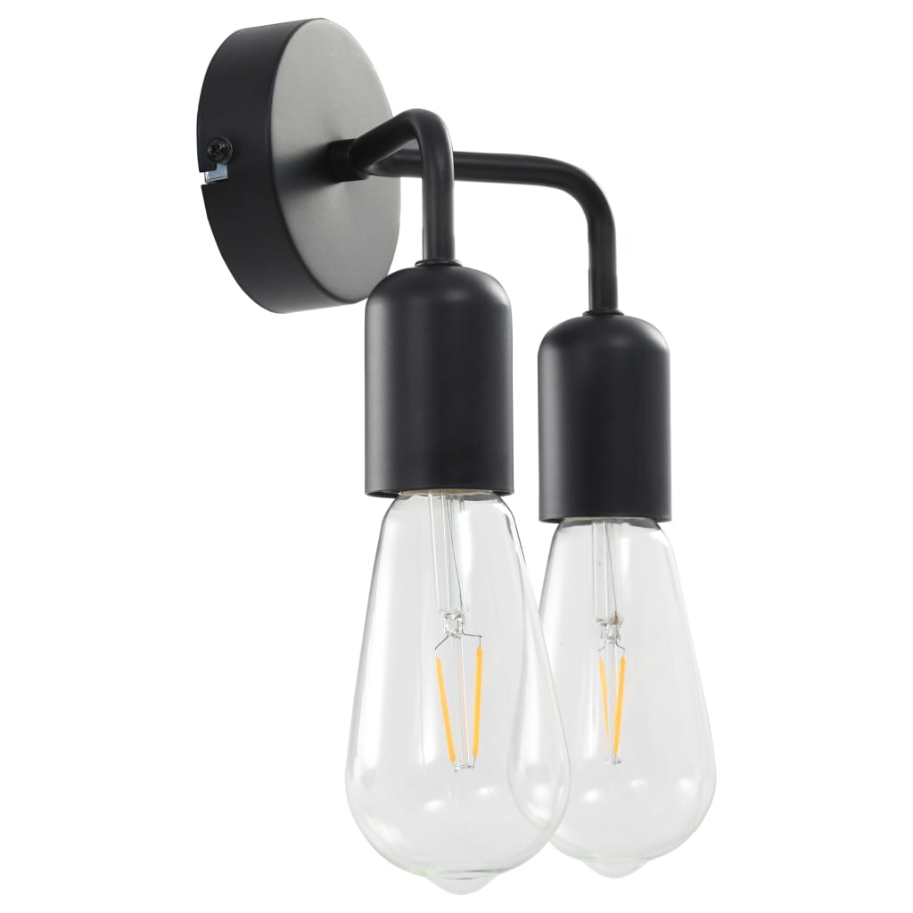 vidaXL Vägglampa svart E27