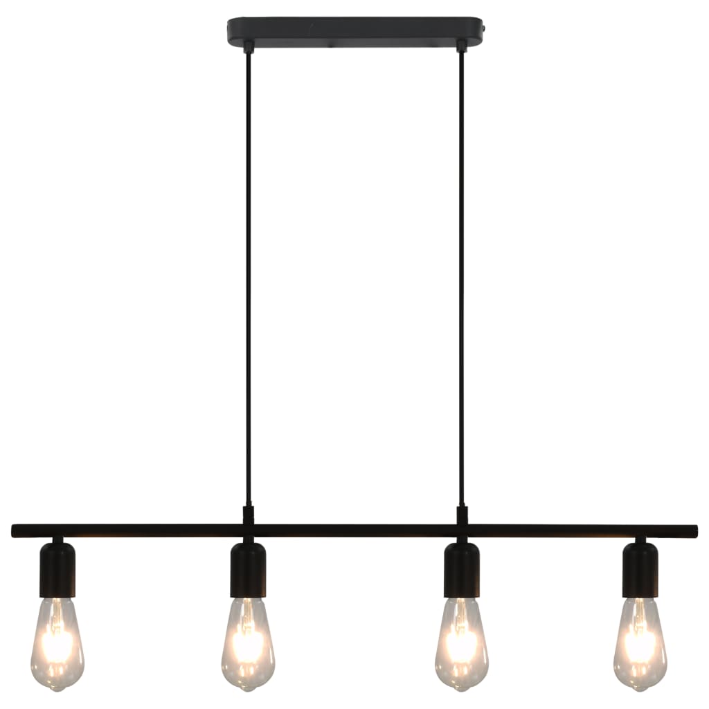 vidaXL Taklampa med glödlampor 2 W svart 80 cm E27