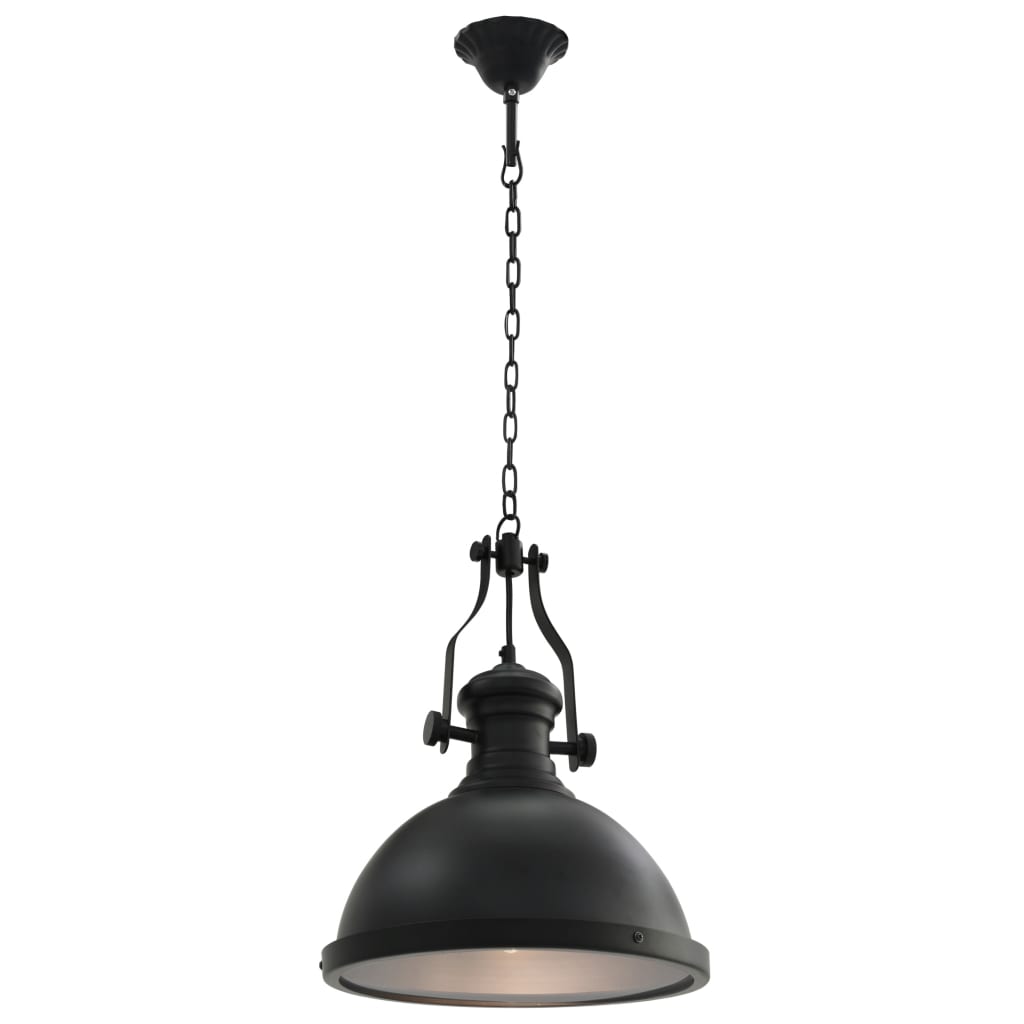 vidaXL Taklampa svart rund E27