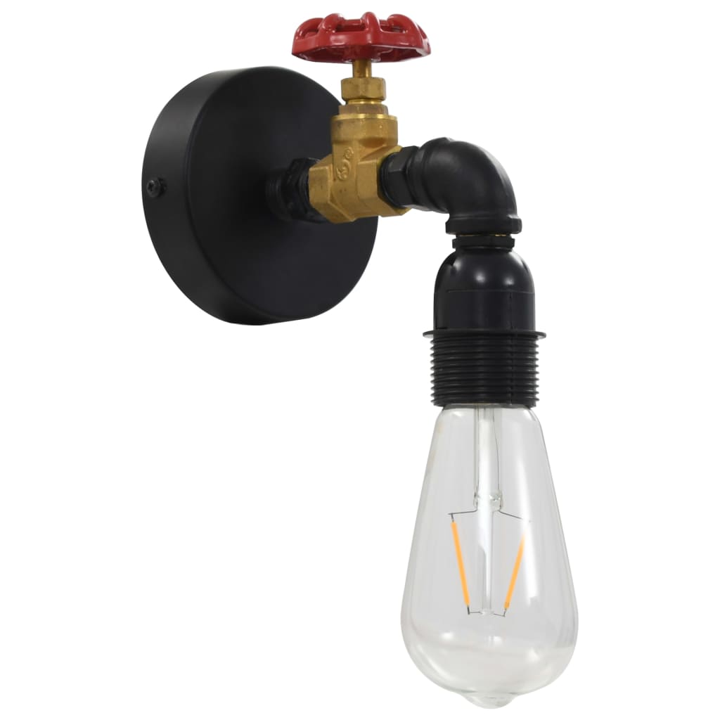 vidaXL Vägglampa krandesign svart E27