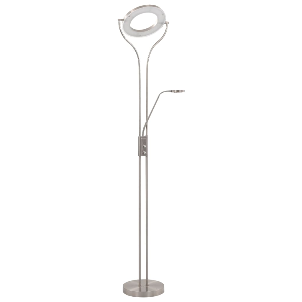 vidaXL Golvlampa 18 W silver 180 cm dimbar